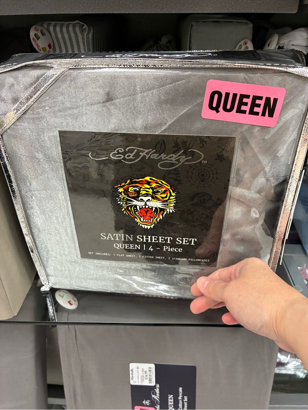 Queen Satin Sheet Set Packaging